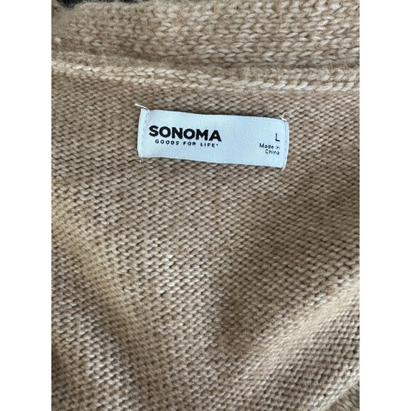 Sonoma Goods For Life Sweater Cardigan Size Large Brown Beige Women’s Button NWT - Picture 12 of 12